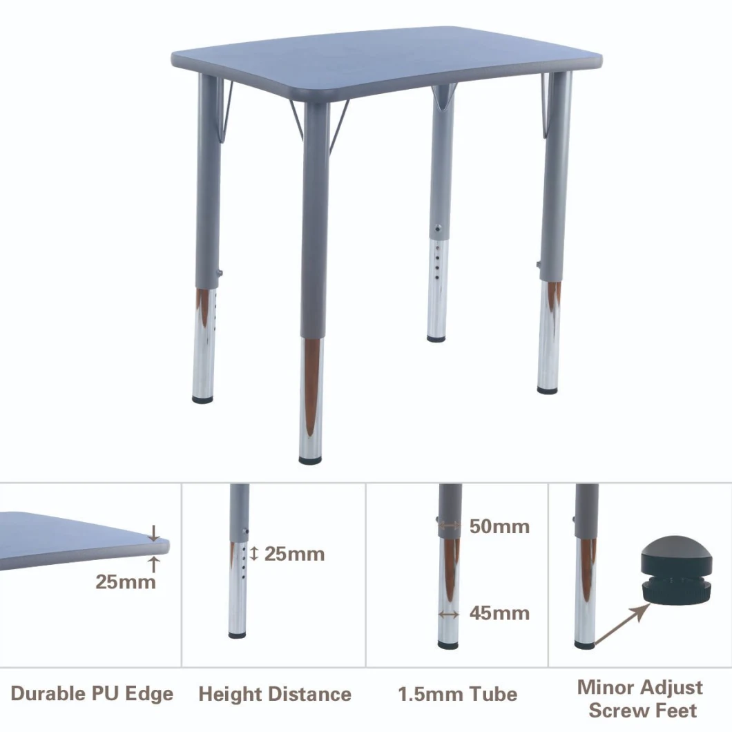 Activity Leg PU Edge School Desk (CNC Cutting / 4 Edge Choice / Self Develop Mold)