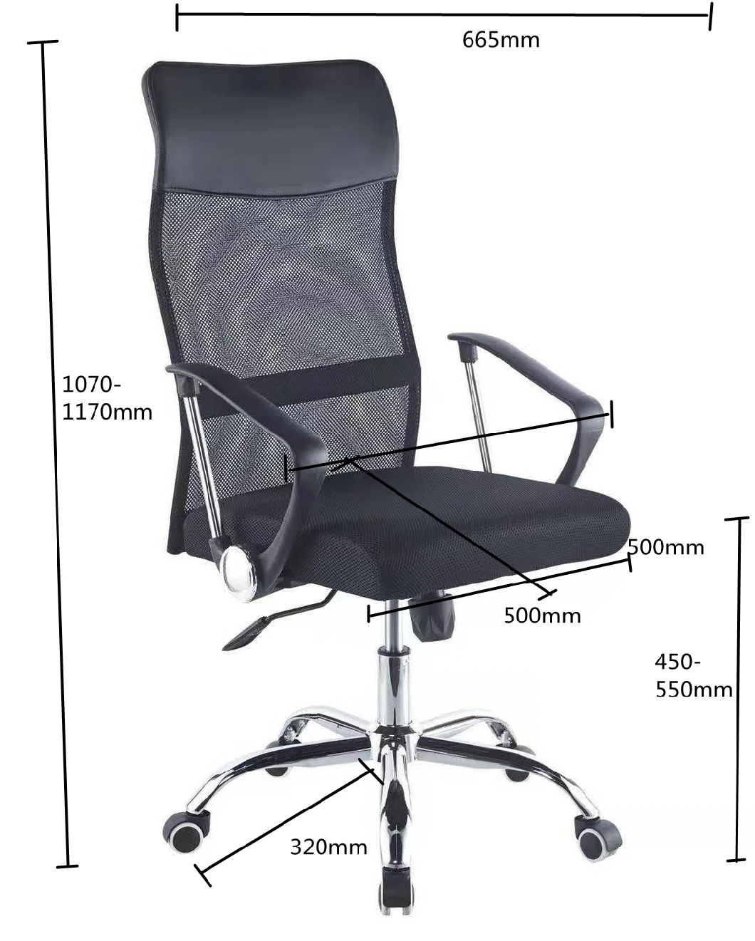 China Manufacturer Mesh with High Back Chromed Base Lifting Reclining Executive/Ergonomic Executive/Comfortable/Office Chair Price for Mesh/Swivel/Furniture