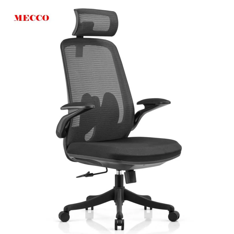 OEM Cost-Effective Black Mesh Office Chairs with Folded Armchair for Home High Back with Adjustable Headrest Office Chair